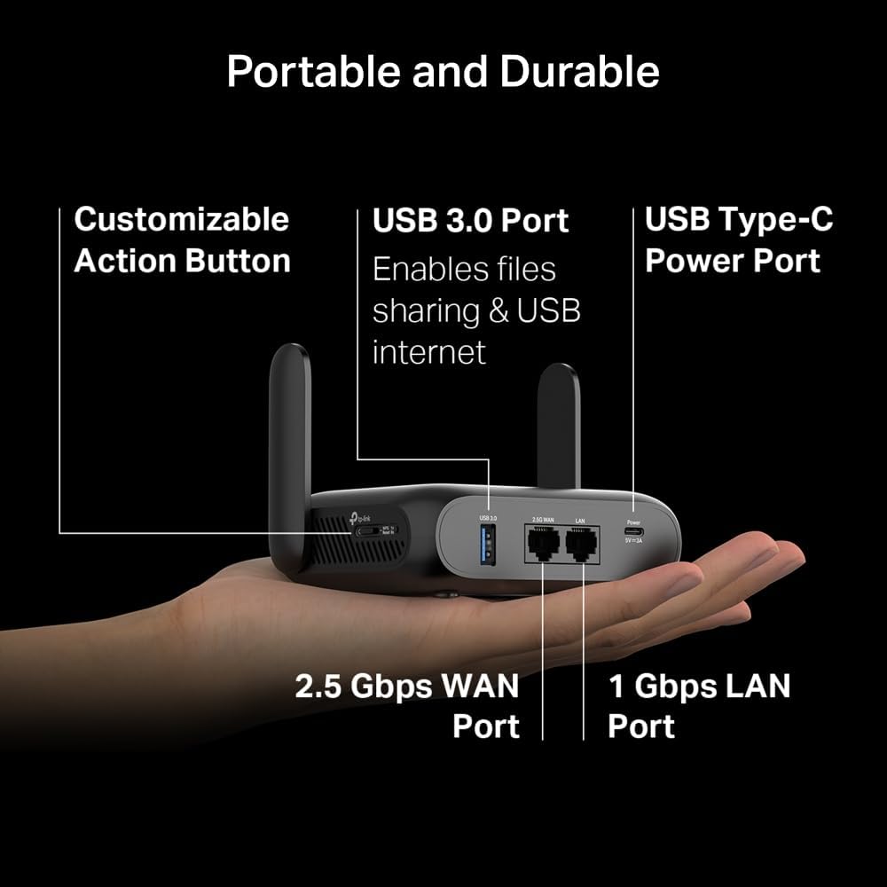 Buy TP-Link,TP-Link TL-WR3602BE BE3600Mbps Wi-Fi 7 Travel Router, USB 3.0 and 2.5 Multi-Gig WAN Ports, Portable WiFi Router, VPN Client or Server, Hotspot, Access Point, USB Tethering - Gadcet UK | UK | London | Scotland | Wales| Near Me | Cheap | Pay In 3 | Wireless Routers